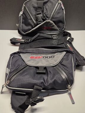 EzyDog Saddlebag Black Trail Ready Outdoor Adjustable Harness For Md-Lg Size Dog